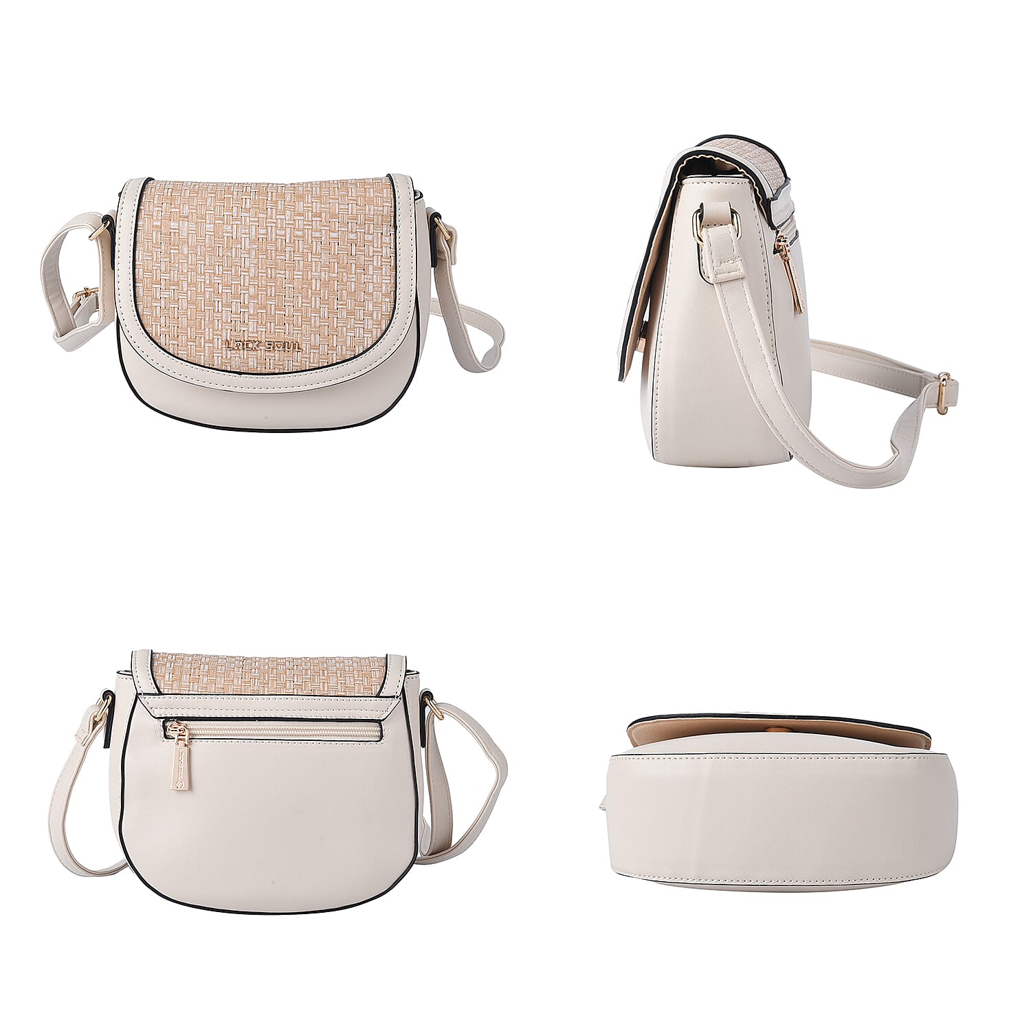 Lock Soul Faux Leather Convertible Bag - Beige