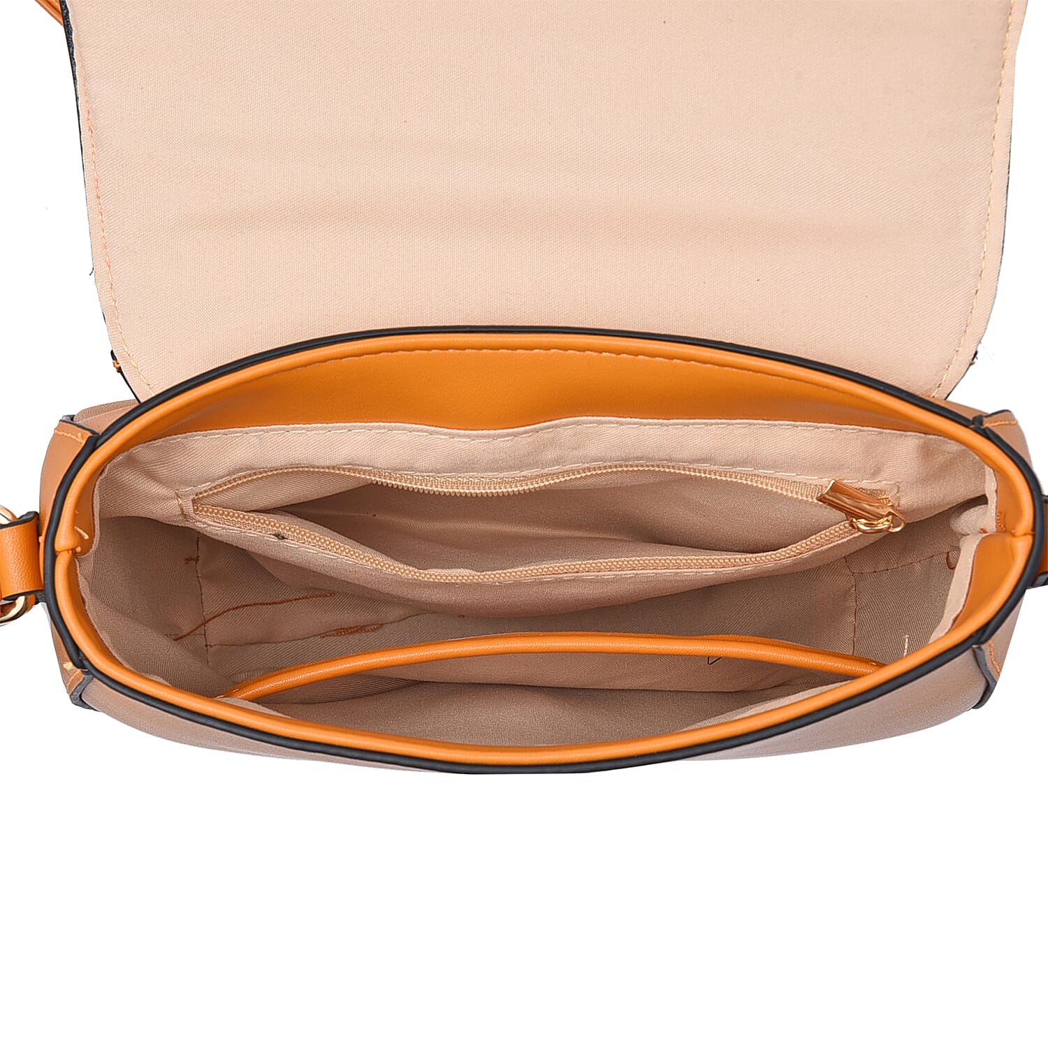 LOCK SOUL Weave Pattern Crossbody Bag with Shoulder Strap (Size 20x16x7Cm) - Orange