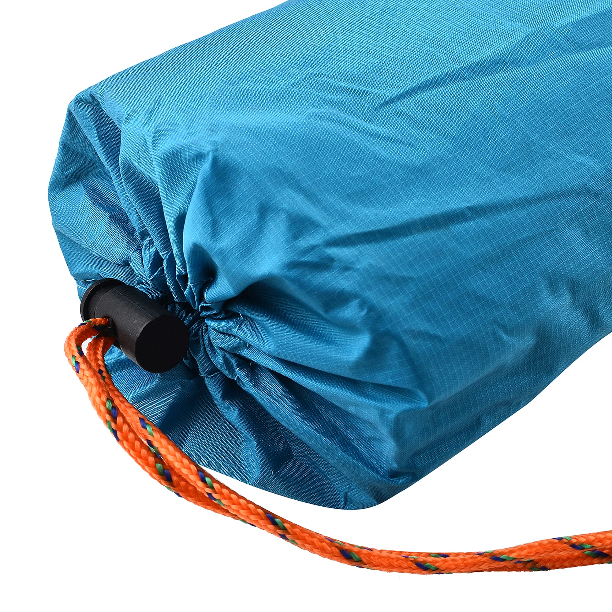 Embossed Checker Pattern Inflating Camping Sleeping Mat (Size 190x60cm) - Blue