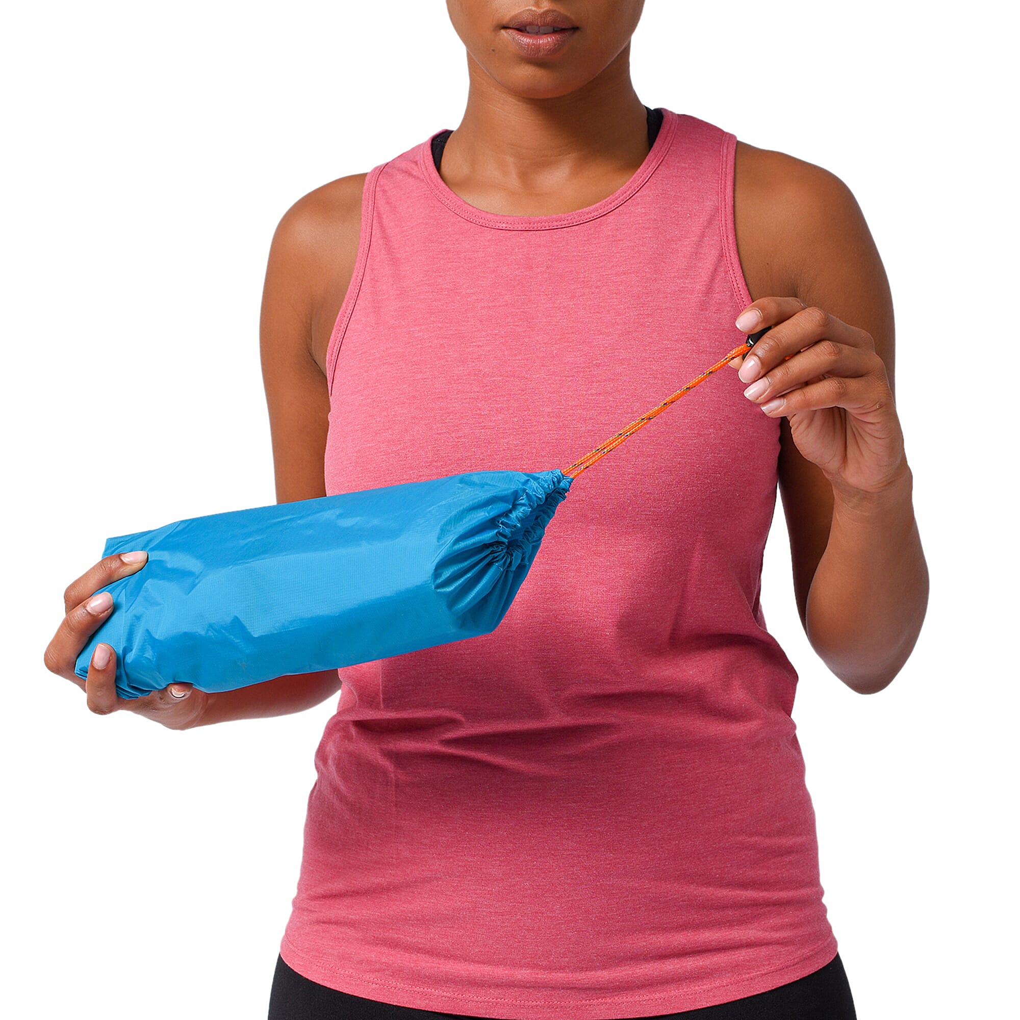 Embossed Checker Pattern Inflating Camping Sleeping Mat (Size 190x60cm) - Blue