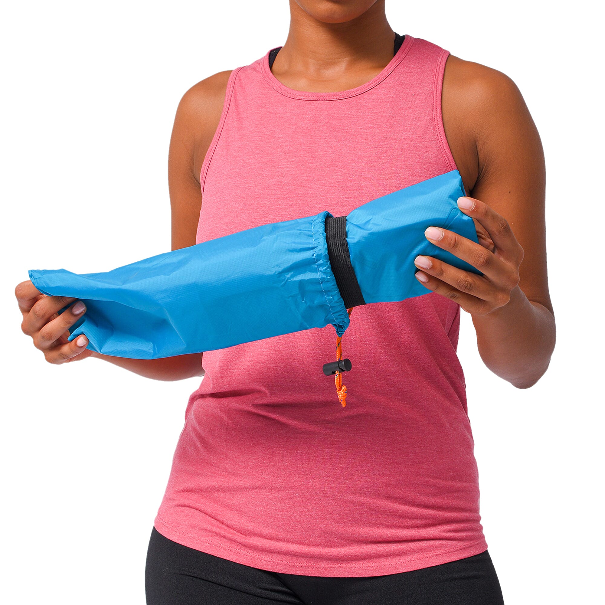 Embossed Checker Pattern Inflating Camping Sleeping Mat (Size 190x60cm) - Blue