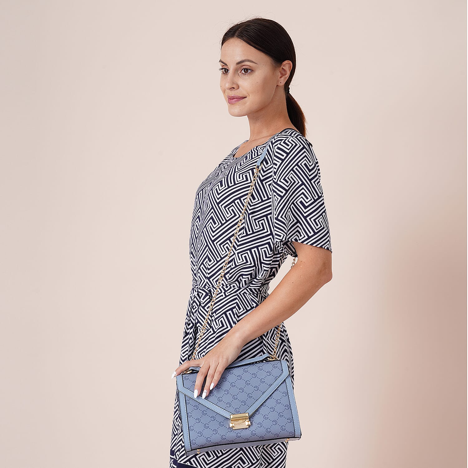 LOCK SOUL Crossbody Bag with Metallic Lock (Size 26x19x11Cm)