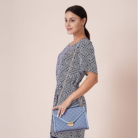 LOCK SOUL Crossbody Bag with Metallic Lock (Size 26x19x11Cm) - Blue