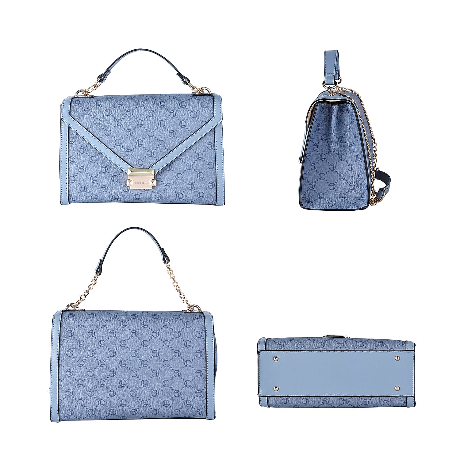 LOCK SOUL Crossbody Bag with Metallic Lock (Size 26x19x11Cm)