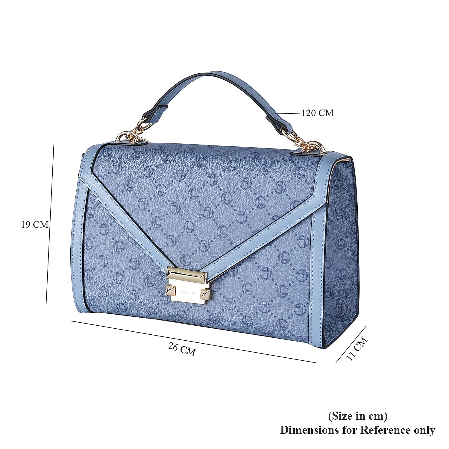 LOCK SOUL Crossbody Bag with Metallic Lock (Size 26x19x11Cm)