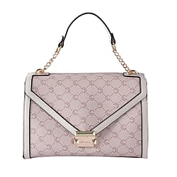 LOCK SOUL Crossbody Bag with Metallic Lock - Beige