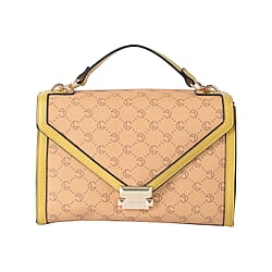 LOCK SOUL Crossbody Bag with Metallic Lock - Beige