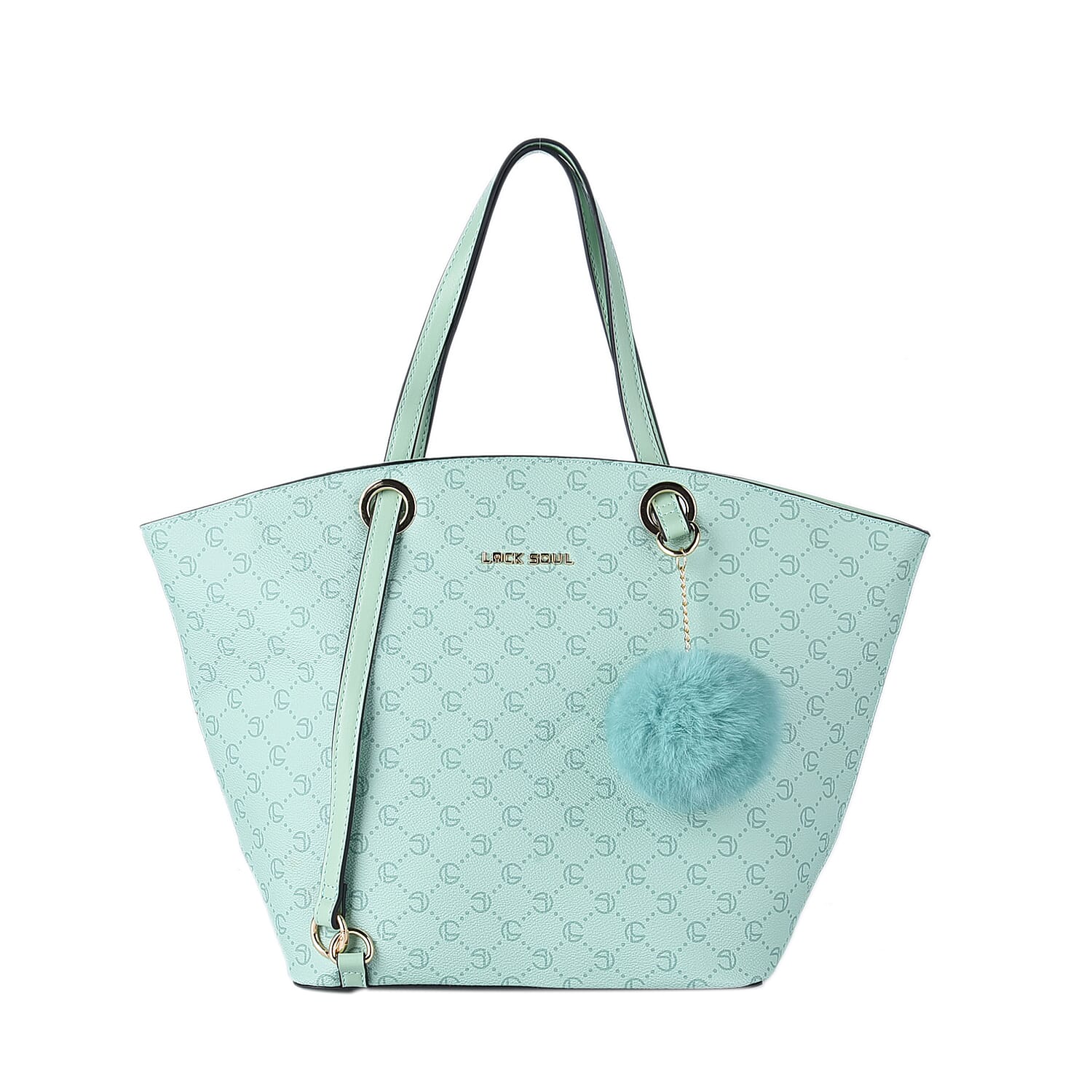 LOCK SOUL Faux Leather Tote Bag Light Green