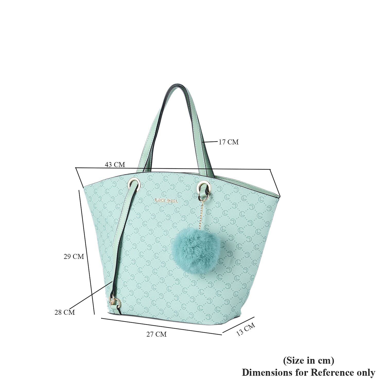 LOCK SOUL Tote Bag with Handle Strap - Light Green