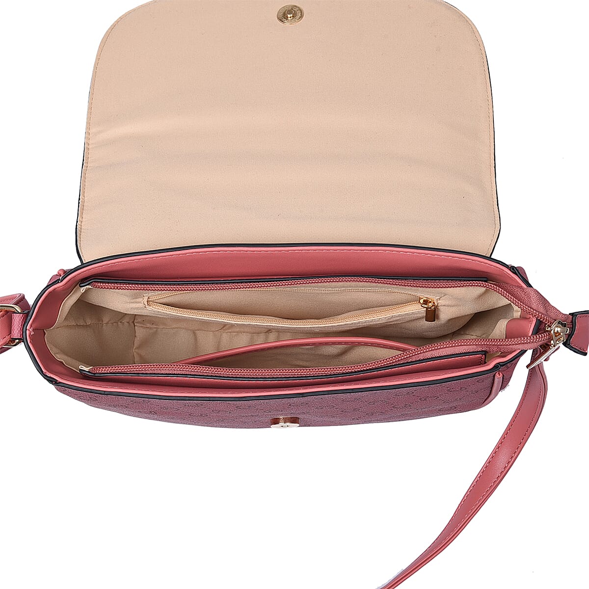 Lock Soul Faux Leather Crossbody Bag - Pink