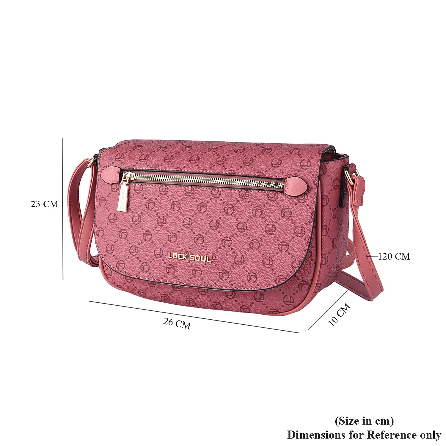Lock Soul Faux Leather Crossbody Bag - Pink