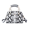 Lock Soul Faux Leather with Snake Print Pattern Convertible Bag - Black and White