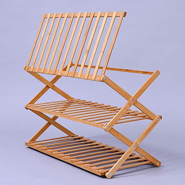 Foldable 3 Tier Bamboo Shoes Rack (Size 146x70Cm)
