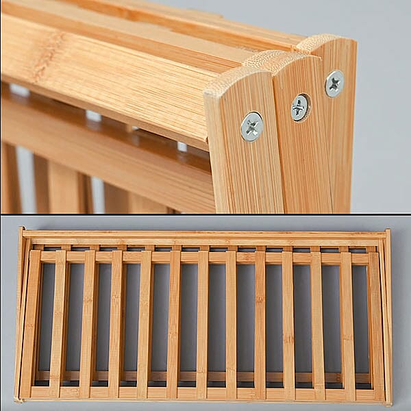 Foldable 3 Tier Bamboo Shoes Rack (Size 146x70Cm)