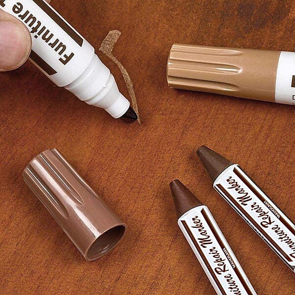 12 Pieces Set - Furniture Repair Kit (6 Marker and 6 Wax Sticks) - Multi Colour