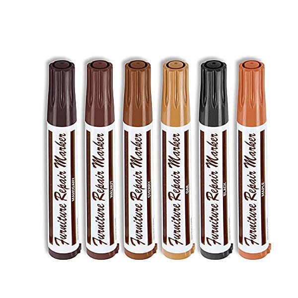 12 Pieces Set - Furniture Repair Kit (6 Marker and 6 Wax Sticks) - Multi Colour