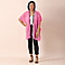 JOVIE Chiffon Kimono with Leopard Printed Border (Size 80x85cm) - Pink