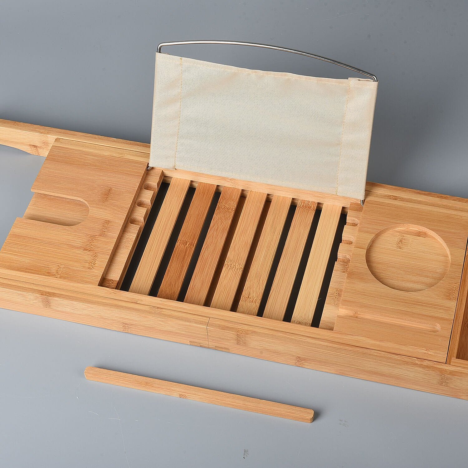 Bamboo Bath Caddy Bridge Extendable Tray (Size:71x22x4Cm)