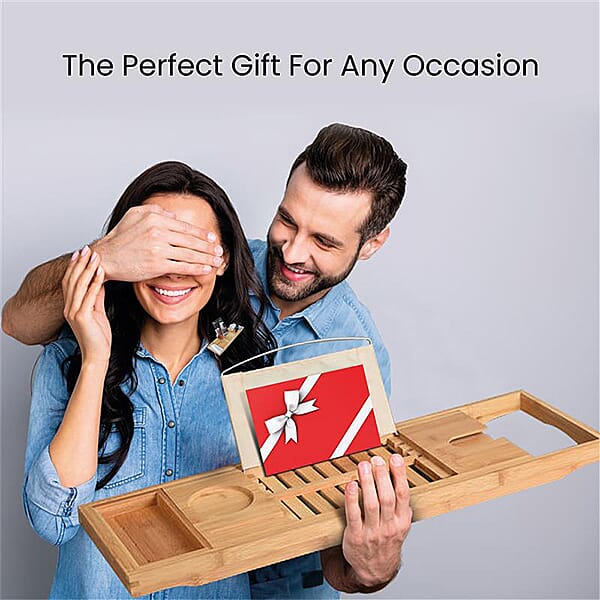 Bamboo Bath Caddy Bridge Extendable Tray (Size:71x22x4Cm)