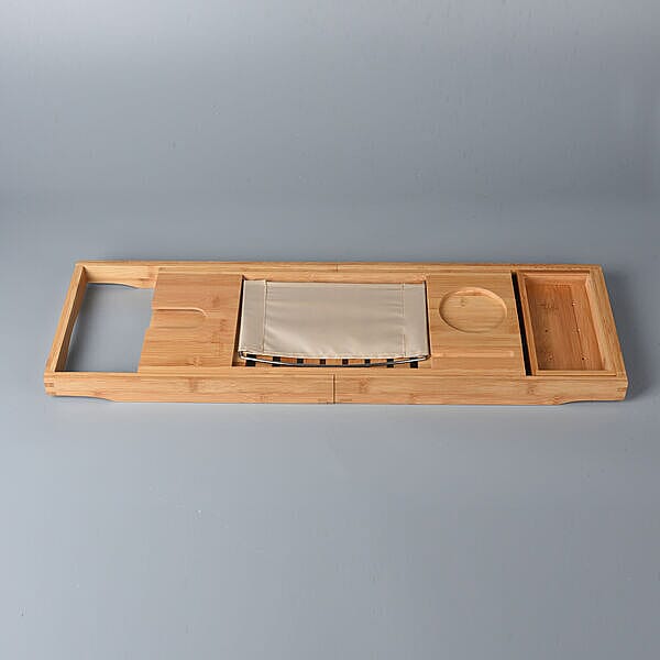 Bamboo Bath Caddy Bridge Extendable Tray (Size:71x22x4Cm)