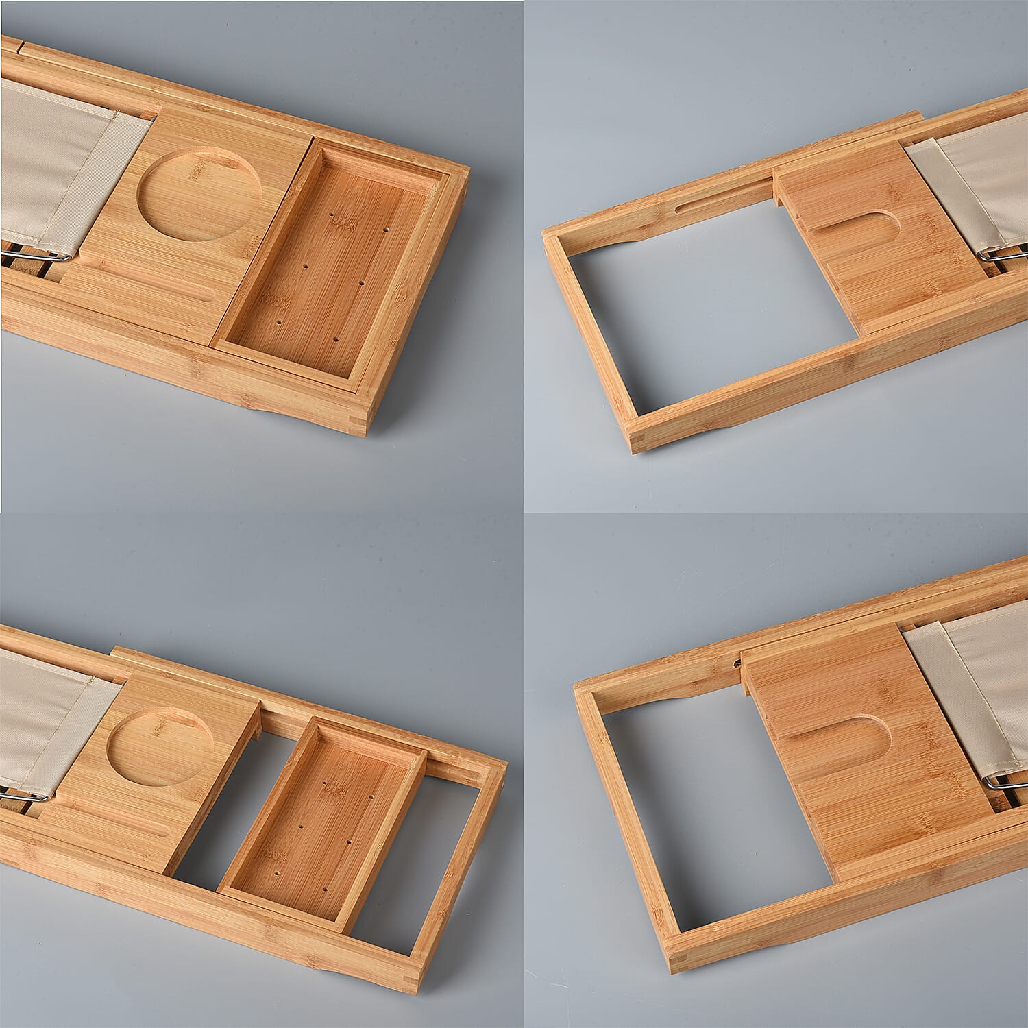 Bamboo Bath Caddy Bridge Extendable Tray (Size:71x22x4Cm)