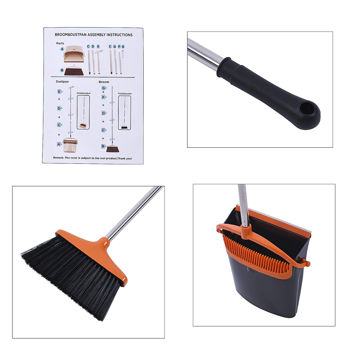 One Time Deal-Broom & DustPan Set With Brush Cleaning Comb (Size 26x25.5x83Cm)