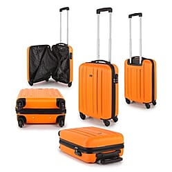 Close Out Deal- 21 Inch Carry On Luggage Lightweight ABS Shell 4 Wheel Spinner Suitcase - Orange
