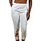 Pure and Natural Fully Elasticated Waist Trousers with Flower in White (Size 12)