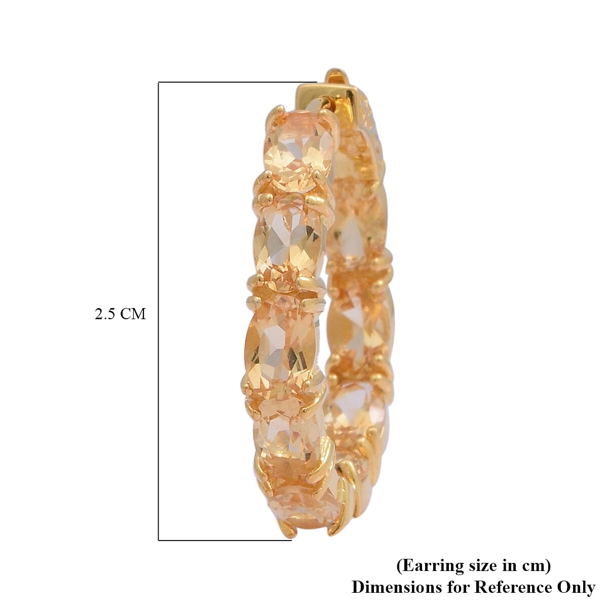 Citrine Hoop Earrings in Yellow Gold Overlay Sterling Silver 7.56 Ct, Silver wt 6.40 Gms