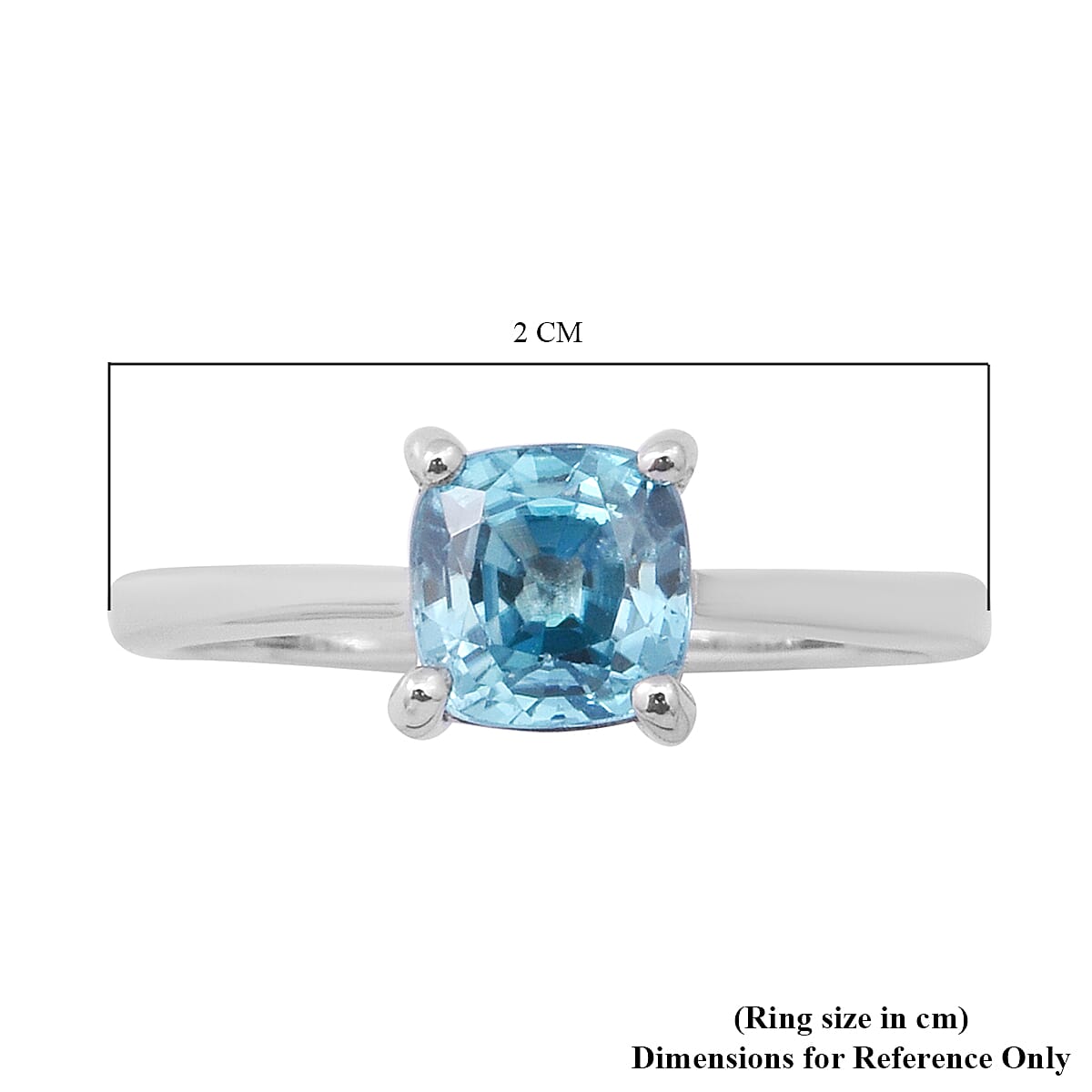 Close Out Deal- Ratanakiri Blue Zircon Solitaire Ring in Rhodium Overlay Sterling Silver 1.70 Ct.