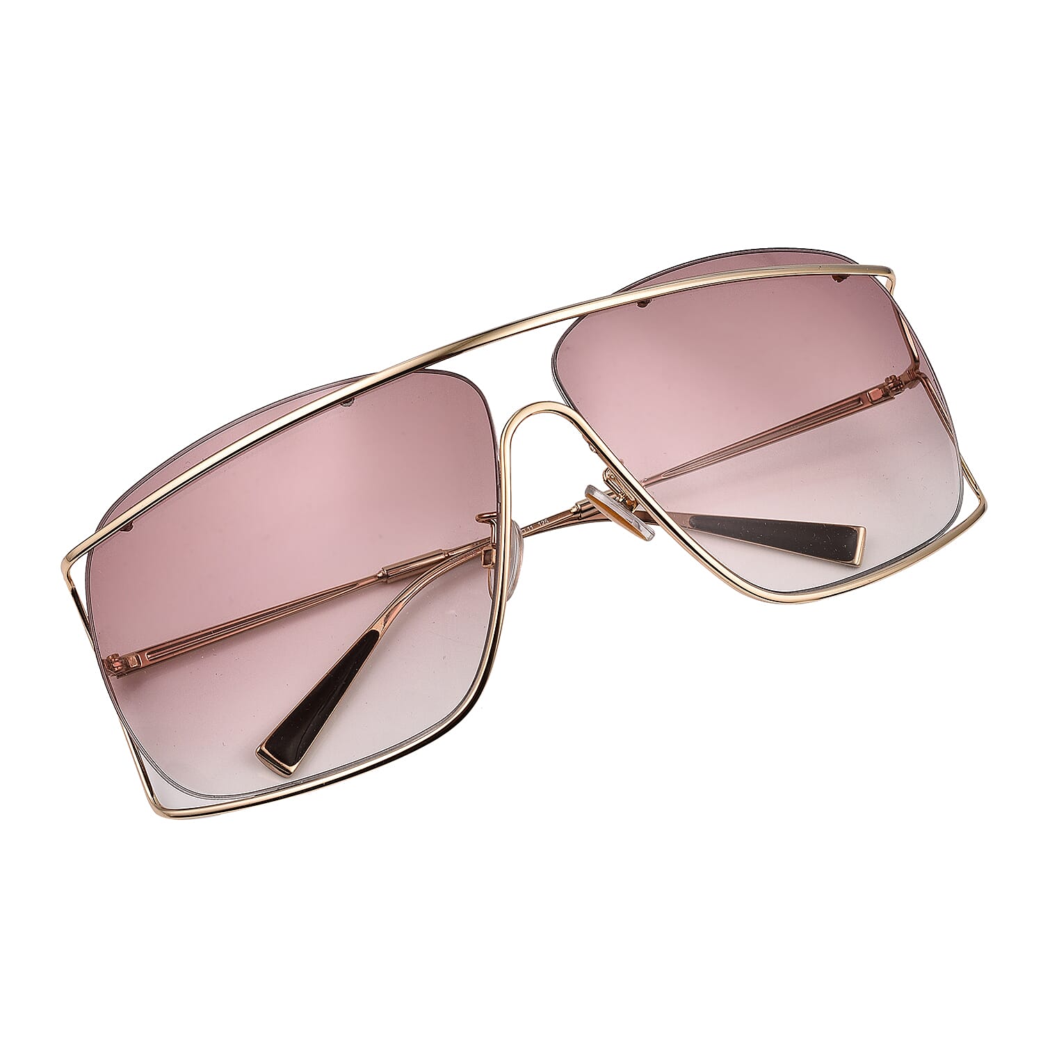 MAX MARA Unisex Gold Metal Shield Sunglasses with Brown Lenses