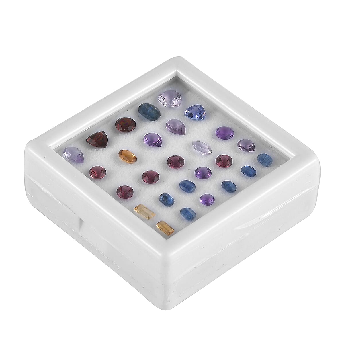 Set of 7 - Citrine, Amethyst, Kyanite, Tanzanian Wine Garnet, Mozambique Garnet and Tanzanite 8.15 Ct.