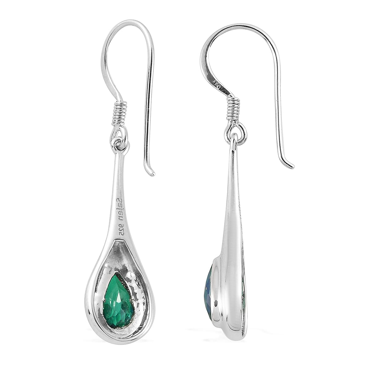 Sajen Silver ILLUMINATION Collection - Rainbow Doublet Quartz Fish Hook Earrings in Sterling Silver 1.95 Ct.