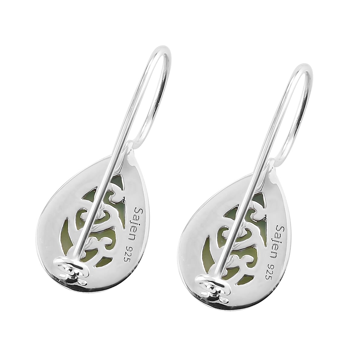 Sajen Silver Cultural Flair Collection - Celestial Quartz Hook Earrings in Platinum Overlay Sterling Silver 2.00 Ct.