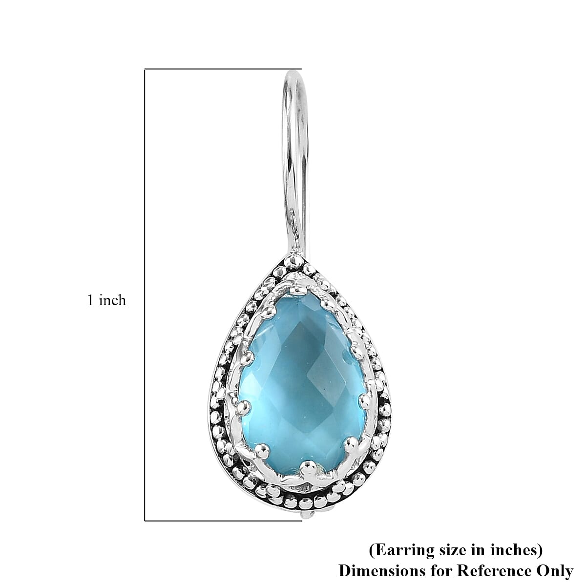 Sajen Silver Cultural Flair Collection - Celestial Quartz Hook Earrings in Platinum Overlay Sterling Silver 2.00 Ct.