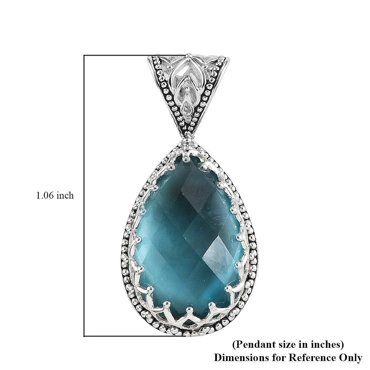 Sajen Silver Cultural Flair Collection - Celestial Quartz Pendant in Platinum Overlay Sterling Silver 15.70 Ct.