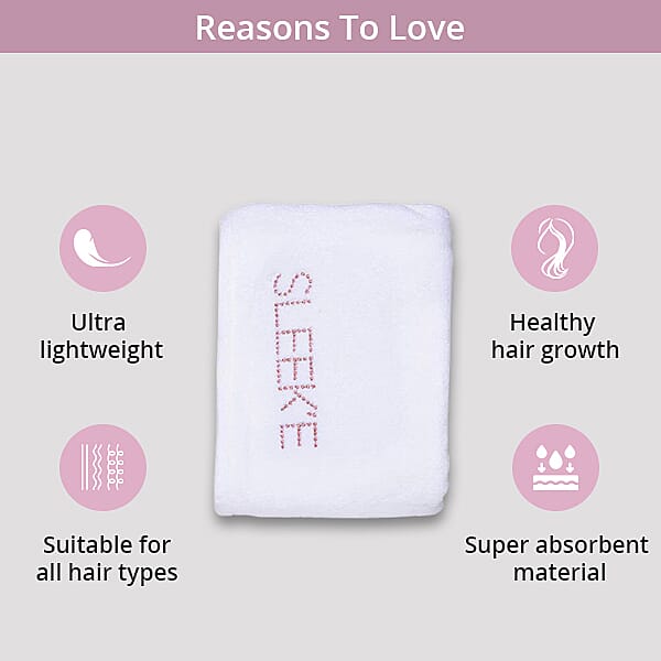 Sleeke: Microfibre Hair Wrap (Size 65x25x10Cm) - White