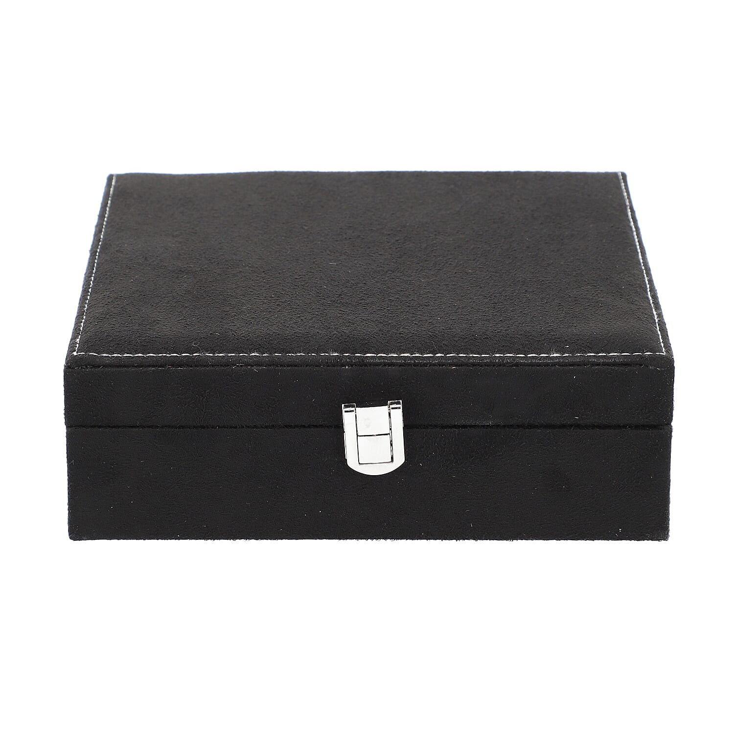 Portable Velvet Jewellery Box with Lock Black