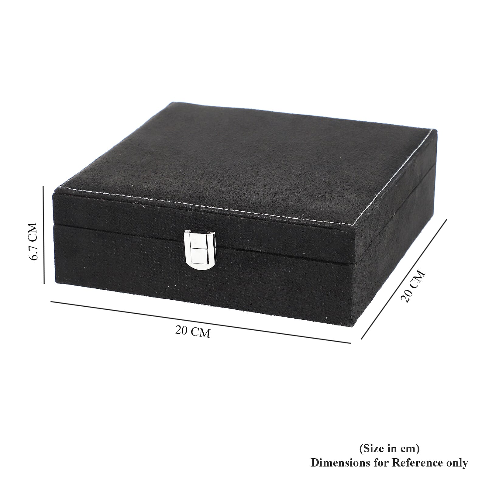 Portable Velvet Jewellery Box with Lock Black