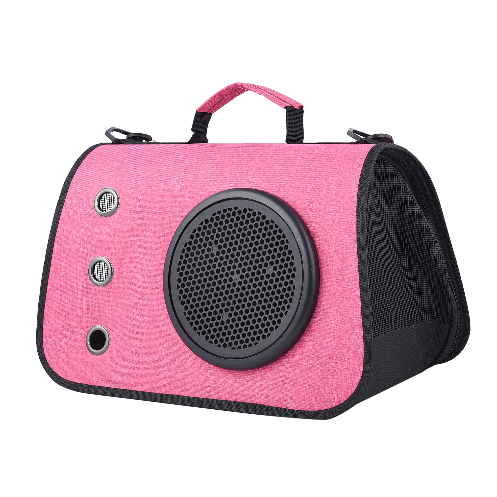 Durable and Washable Oxford Pet Bag with Shoulder Strap (Size 40x26x26Cm) - Pink