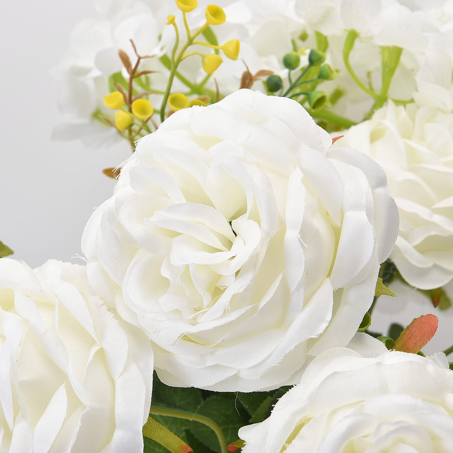 The 5th Season White Rose Flowers Arrangement  with Vase - White