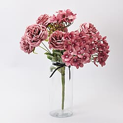 The 5th Season Dahlia Maple Flowers Arrangement with Vase - Orange