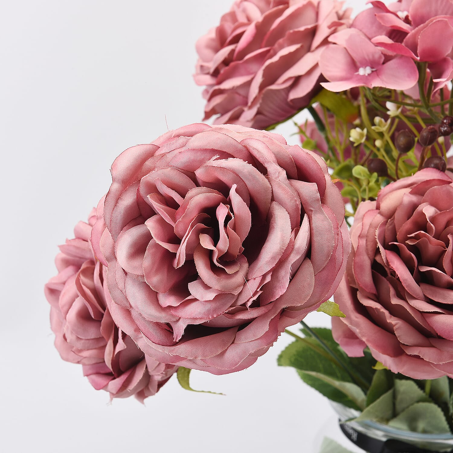 The 5th Season Purple Rose Flowers Arrangement with Vase - Purple