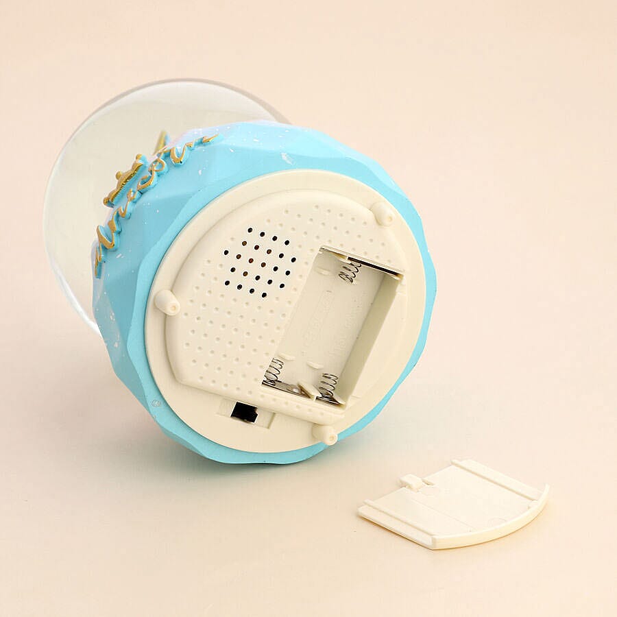 Elegant Unicorn Water Globe with Music and Glitter - Blue