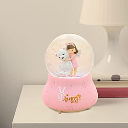 Elegant Unicorn Water Globe with Music and Glitter - Blue