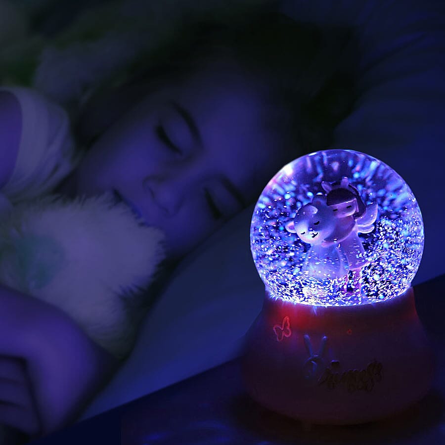 Lovely Little Girl Hugging Teddy Bear with Music - (Requires 3xAAA Batteries - Not Inc) (Size 15x10Cm) - Pink