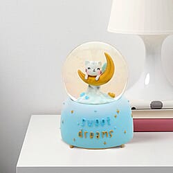 Elegant Unicorn Water Globe with Music and Glitter - Blue