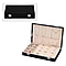 Velvet Jewelry box with lock top 8 hooks pocket base left 8 sections10 Ring Rows Inside Anti Tarnish lining - Black
