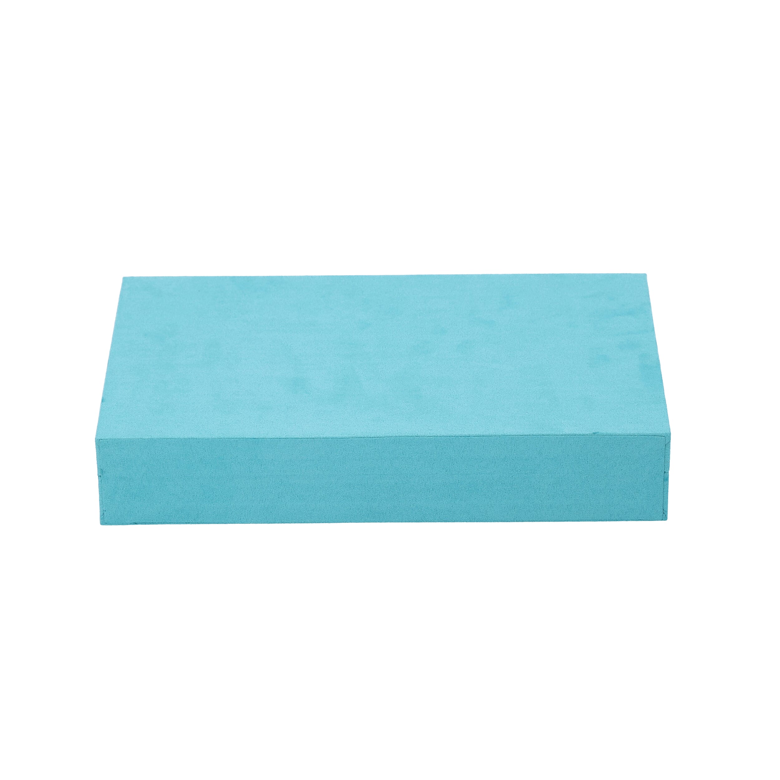 Portable Velvet Jewellery Box with Lock and Anti Tarnish Lining (Size:29x18x5 Cm) - Aqua Blue