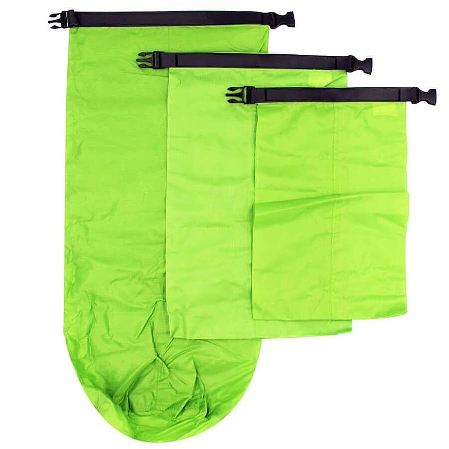 Set of 3 Dry Sacks in Green (Size 58x26.5Cm/ 38x24Cm/ 31x19Cm)